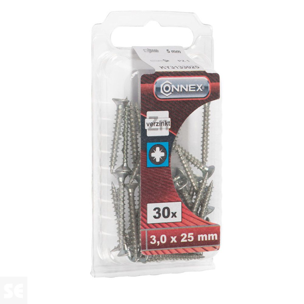 Tornillos Universal Galvanizado 3x25 mm (30u.)