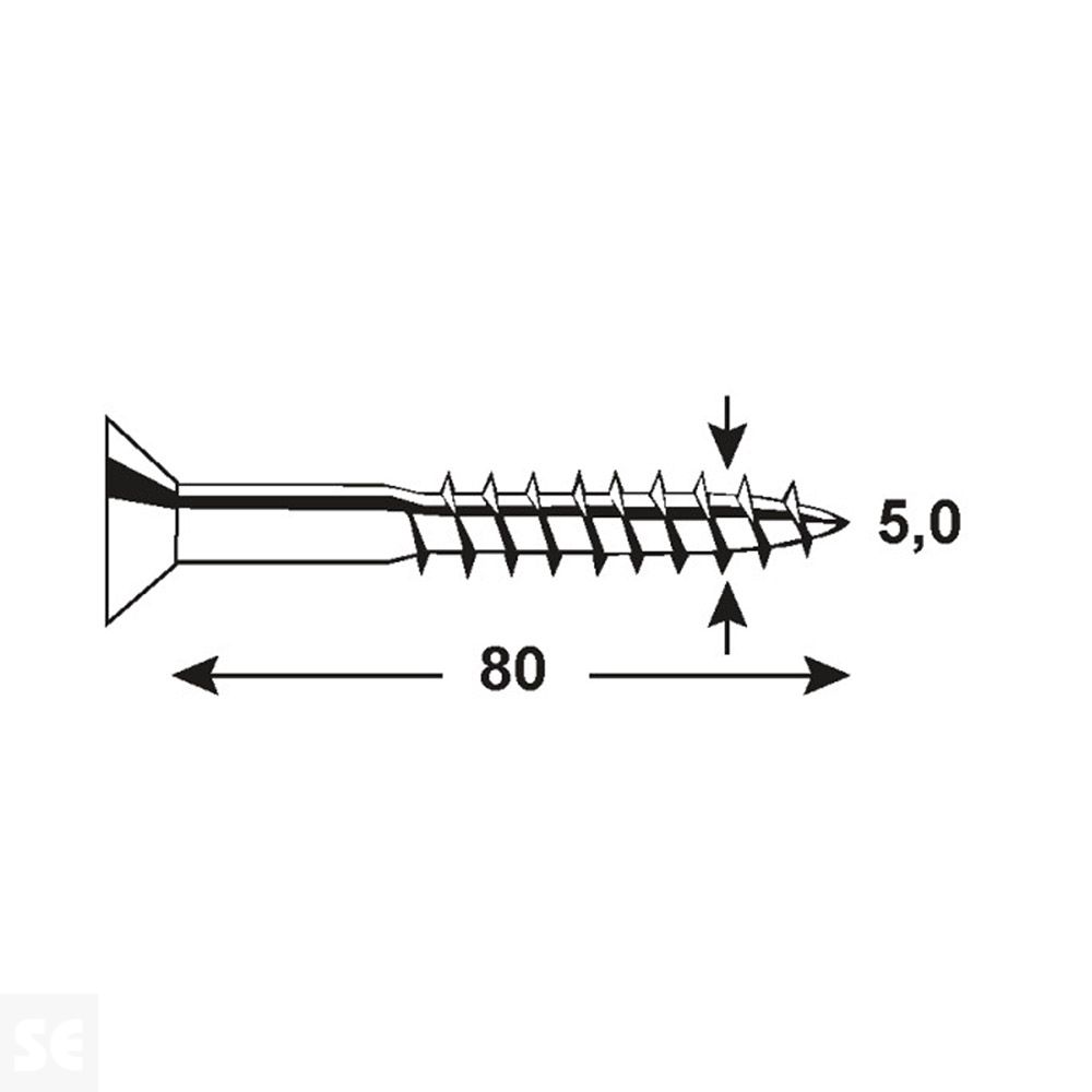 Tornillos Universales Inox Pz 5,0x80