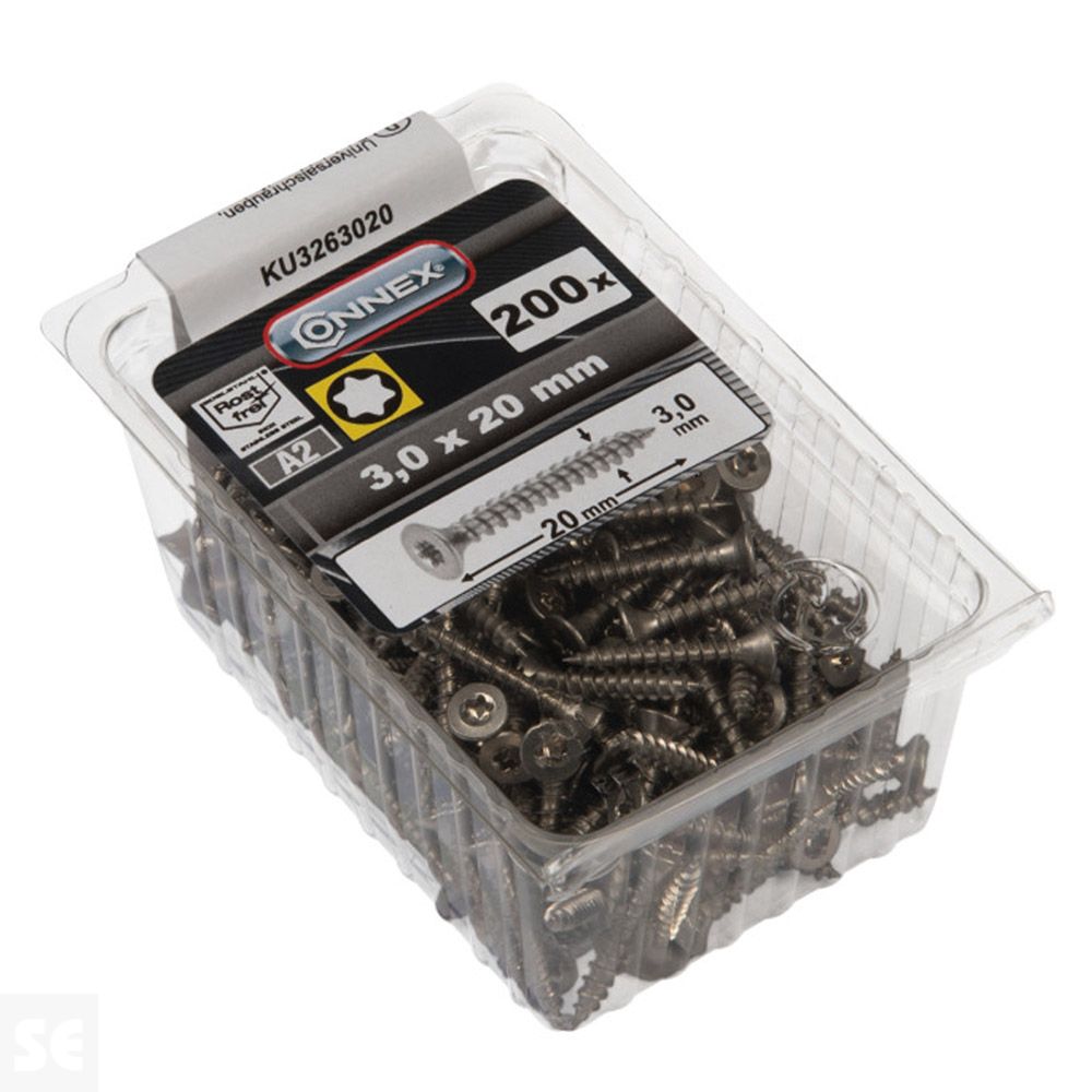 Tornillo Universal Inox A2 Tx 3,0X20 mm (200u.)