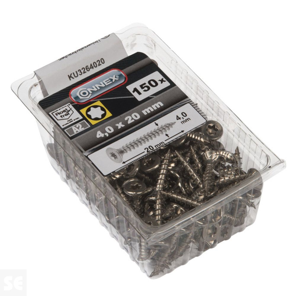 Tornillo Universal Inox A2 Tx 4,0X20 mm (150u.)