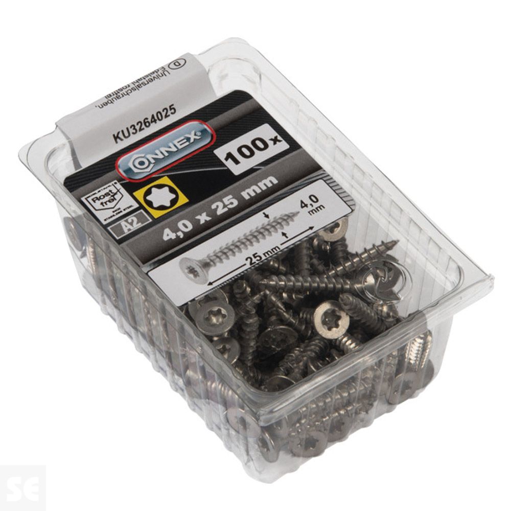 Tornillo Universal Inox A2 Tx 4,0X25 mm (100u.)