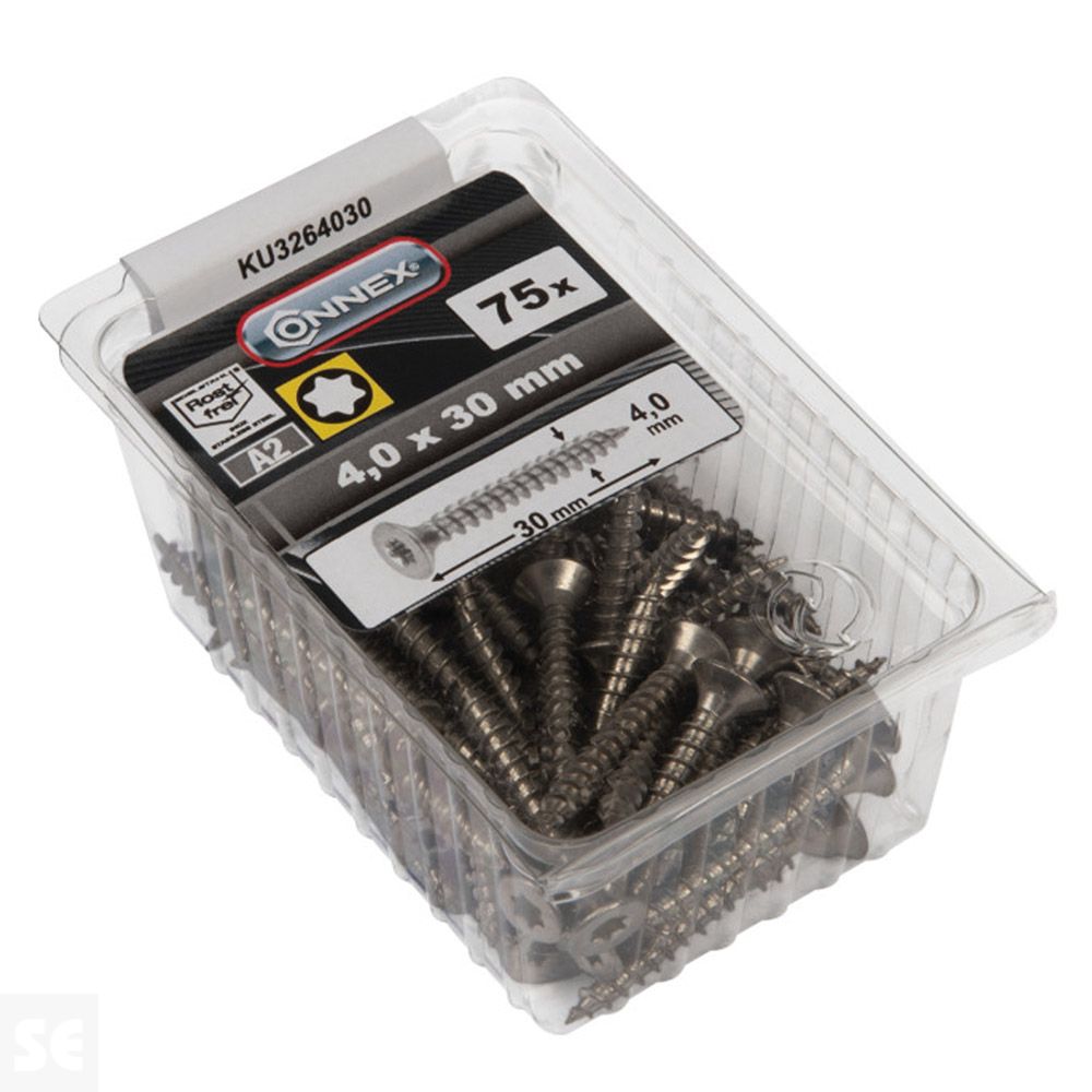 Tornillo Universal Inox A2 Tx 4,0X30 mm (75u.)