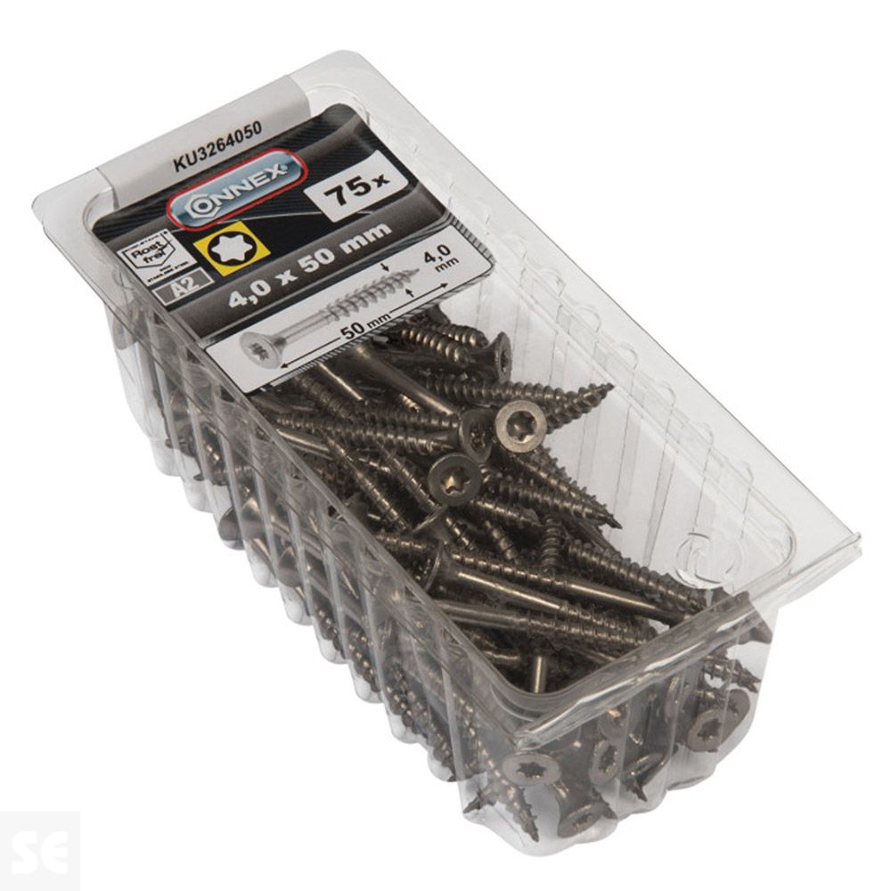 Tornillo Universal Inox A2 Tx 4,0X50 mm (75u.)