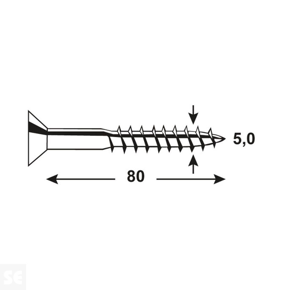 Tornillo Universal Inox A2 Tx 5,0X80 mm (40u.)