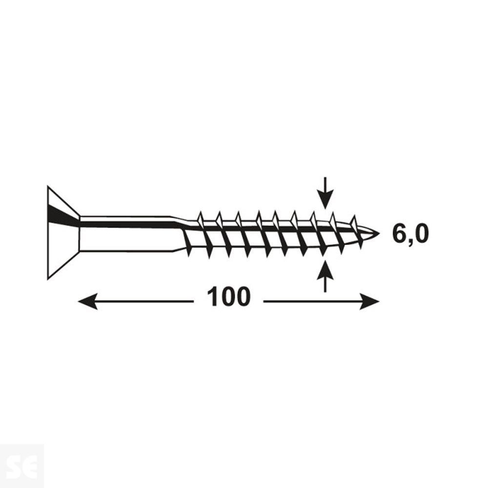 Tornillo Universal Inox A2 Tx 6,0X100 mm (25u.)