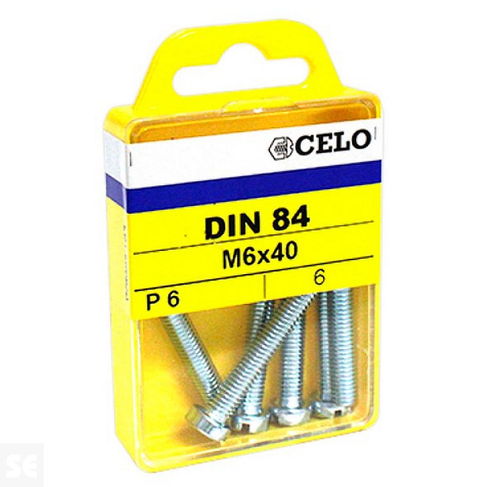 Tornillo Rosca Métrica Din 84 6x40mm. Cincado (6u.)