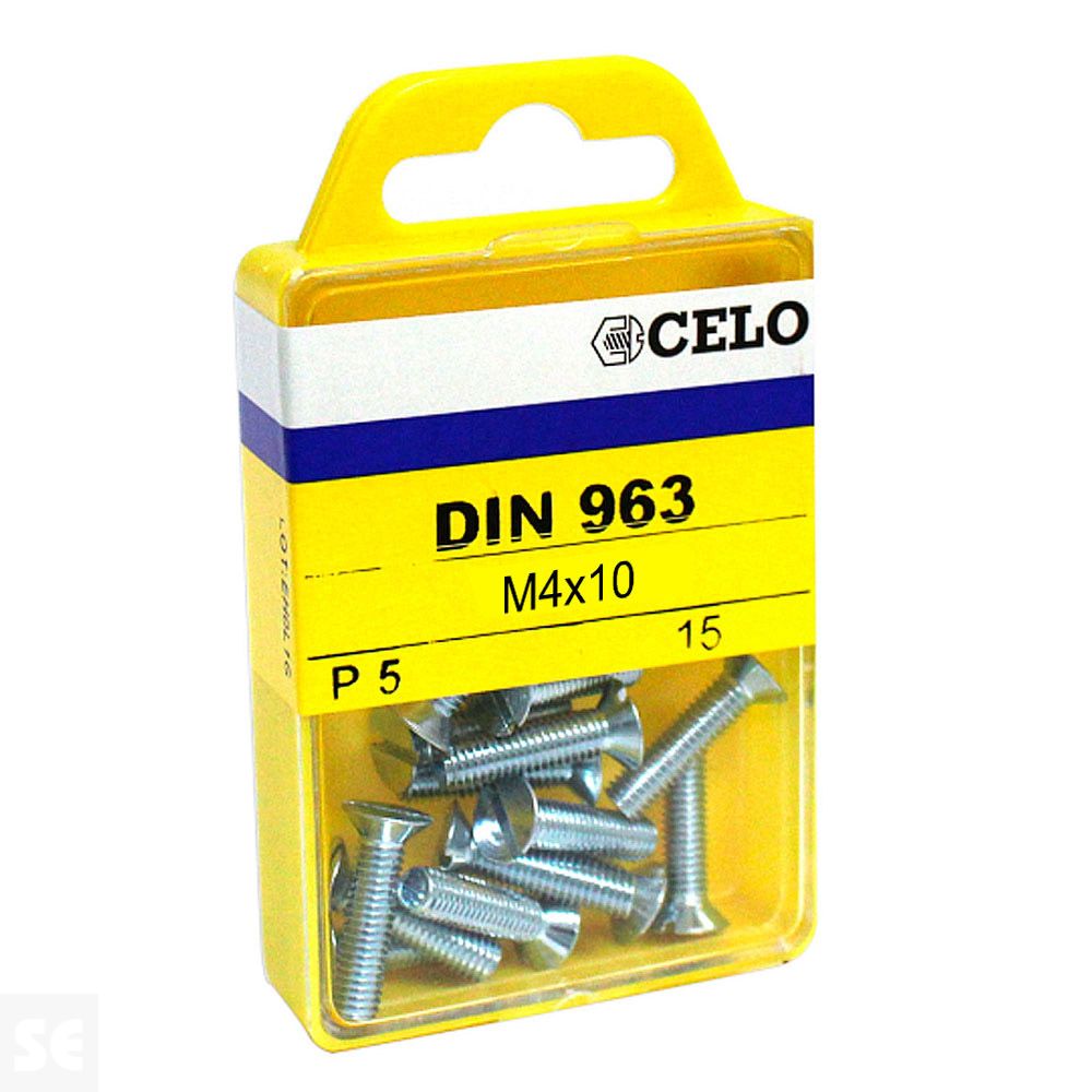 Tornillo Rosca Métrica Din 963 4x10mm. Cincado (15u.)