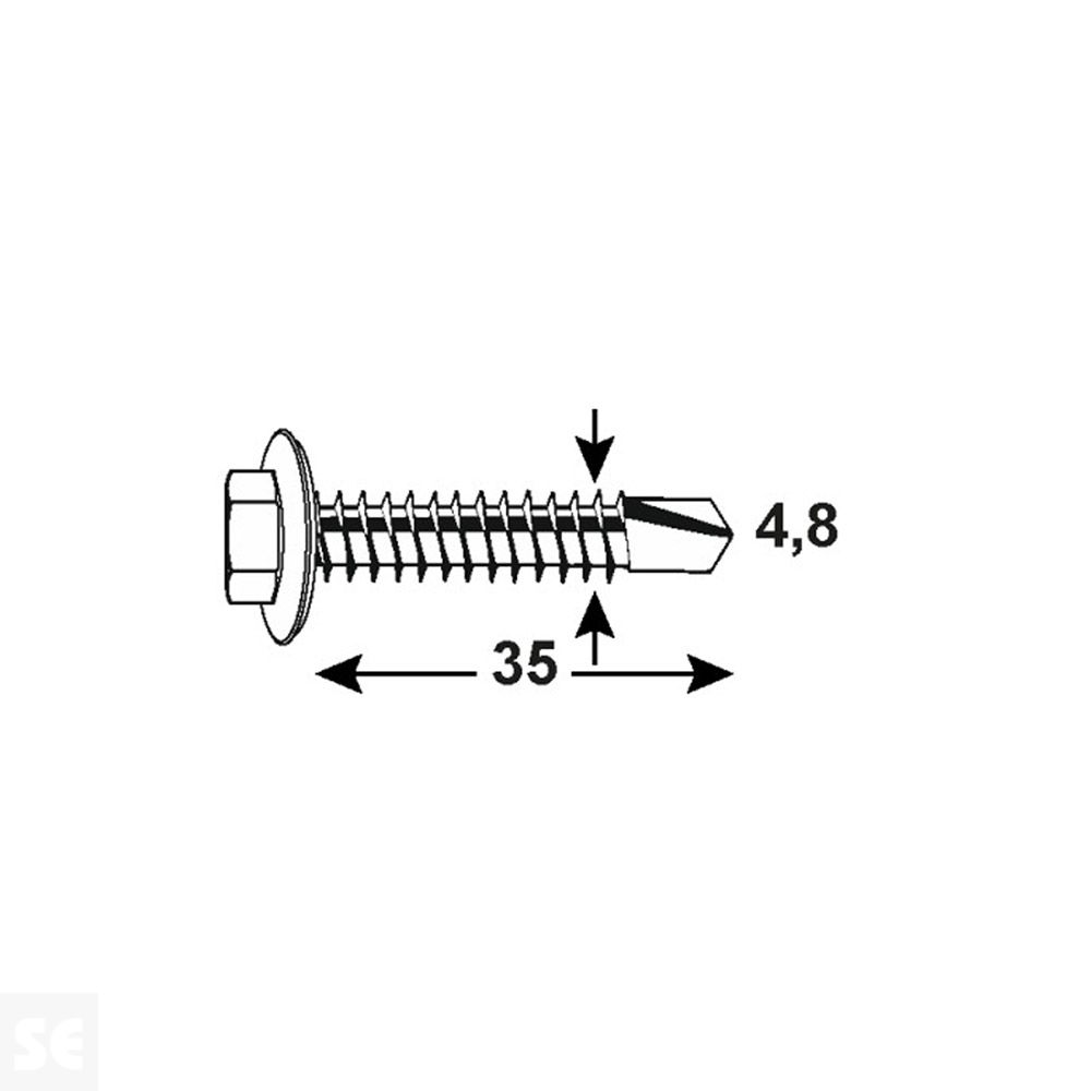 Tornillos Autoperforantes 7504 Cincados Iso 15480 Anth 4,8x35