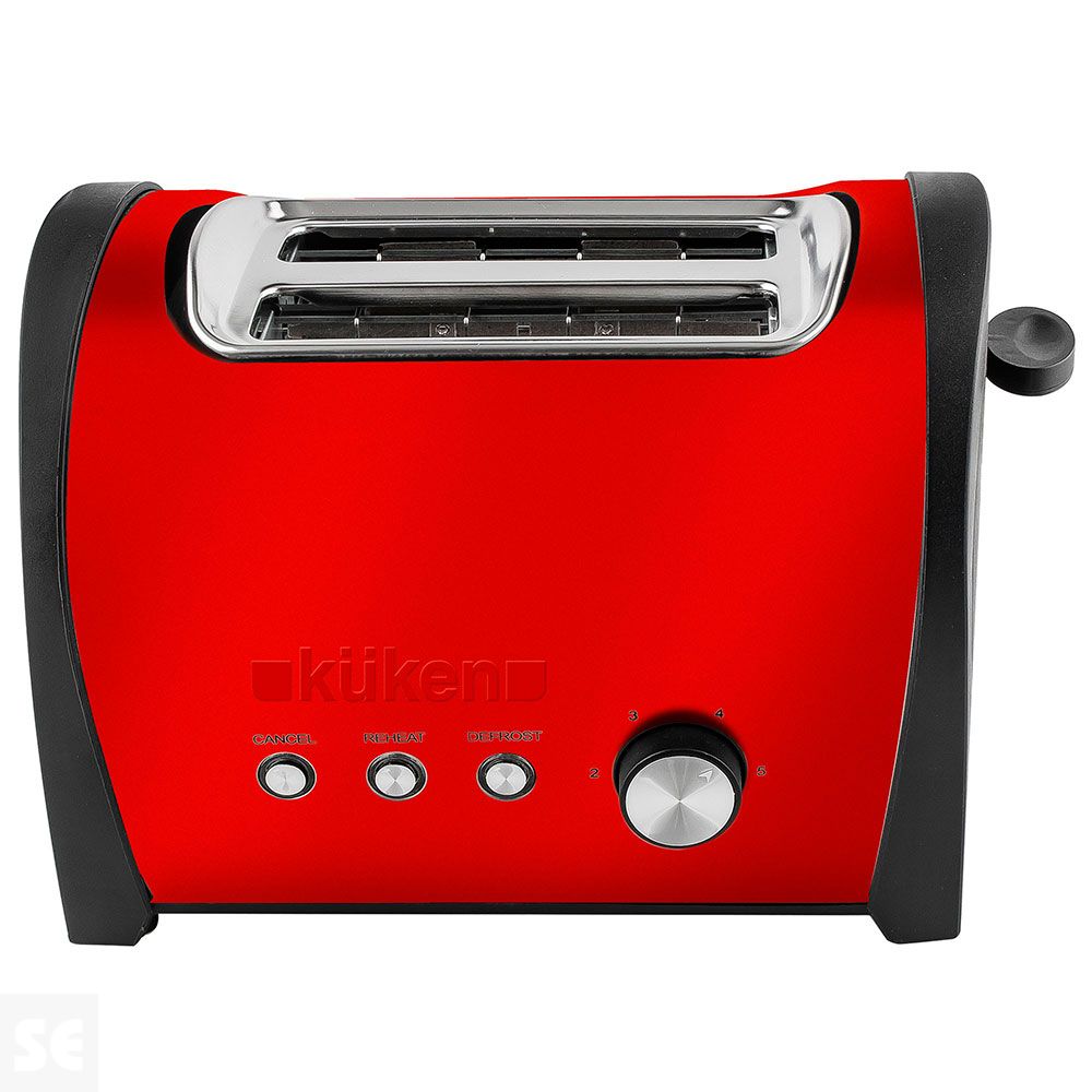 Tostadora Roja Metalizada Tacto Frío 800 w