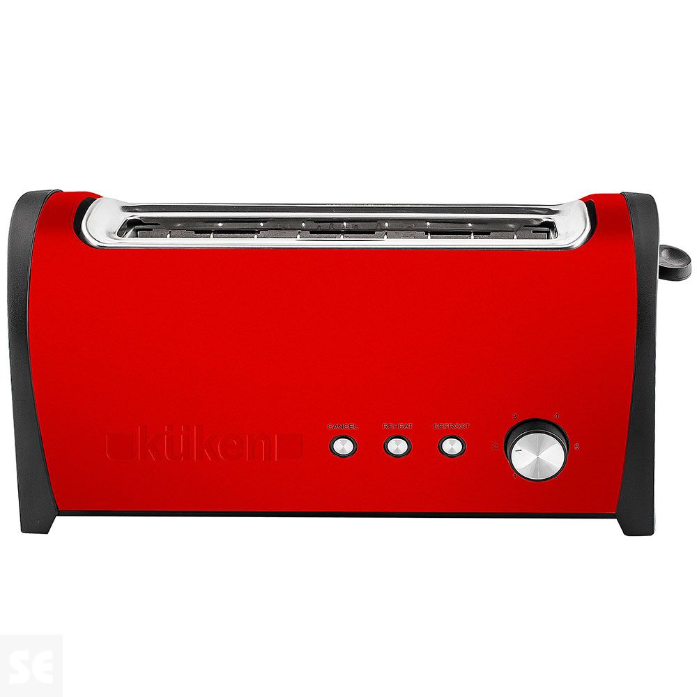 Tostadora Roja Metalizada Tacto Frío 1000 w