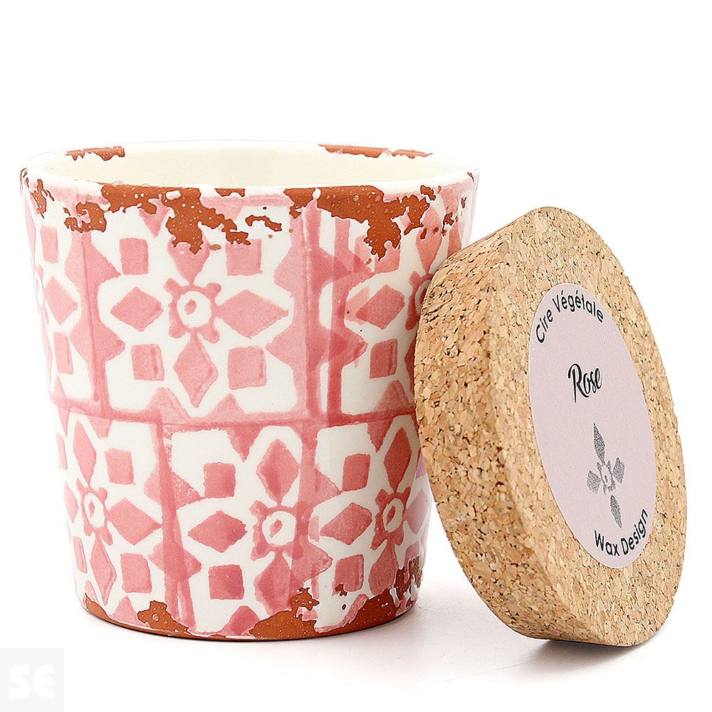 Vela Cerámica mosaico 10x10 cm Coral/Rosa