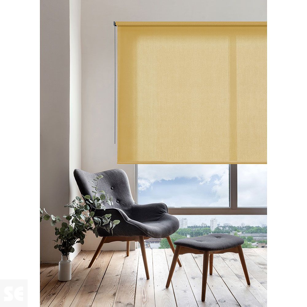 Estor Enrollable Soft Traslúcido Mostaza 80x250cm