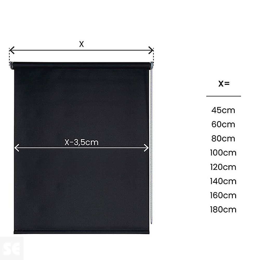 NIGHT - Estor Enrollable Opaco Negro 140x250 cm