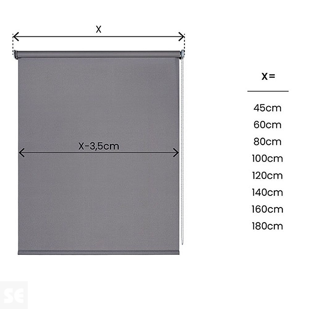 NIGHT - Estor Enrollable Opaco Gris 100x180 cm
