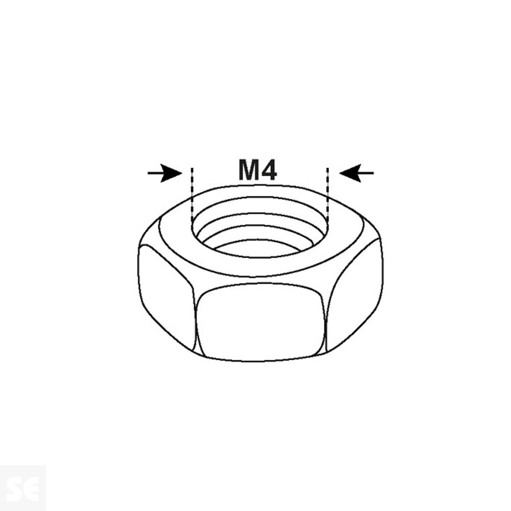 Tuercas 6 Lados Cincado M4 Vz 934 (200u.)