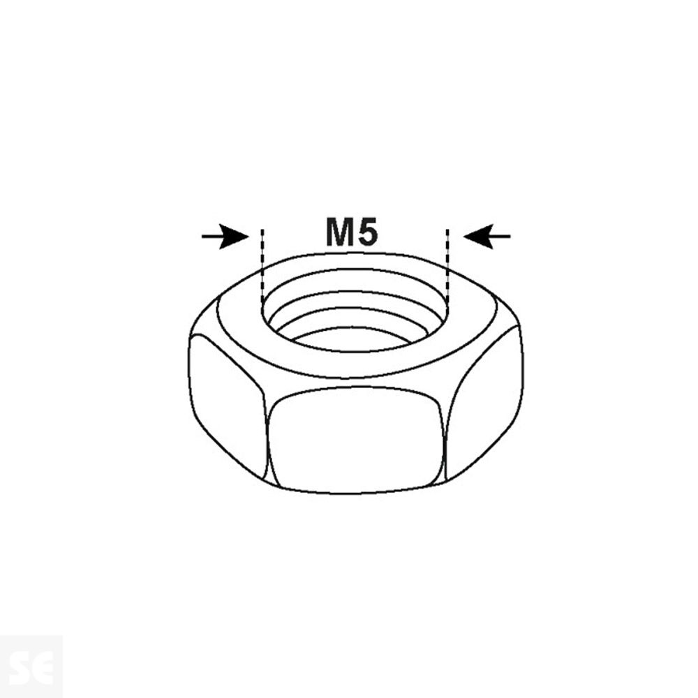Tuercas 6 Lados Cincado M5 Vz 934 (200u.)