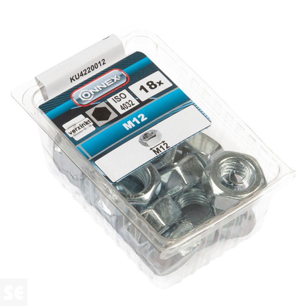 Tuercas 6 Lados Cincado M12 Vz 934 (18u.)