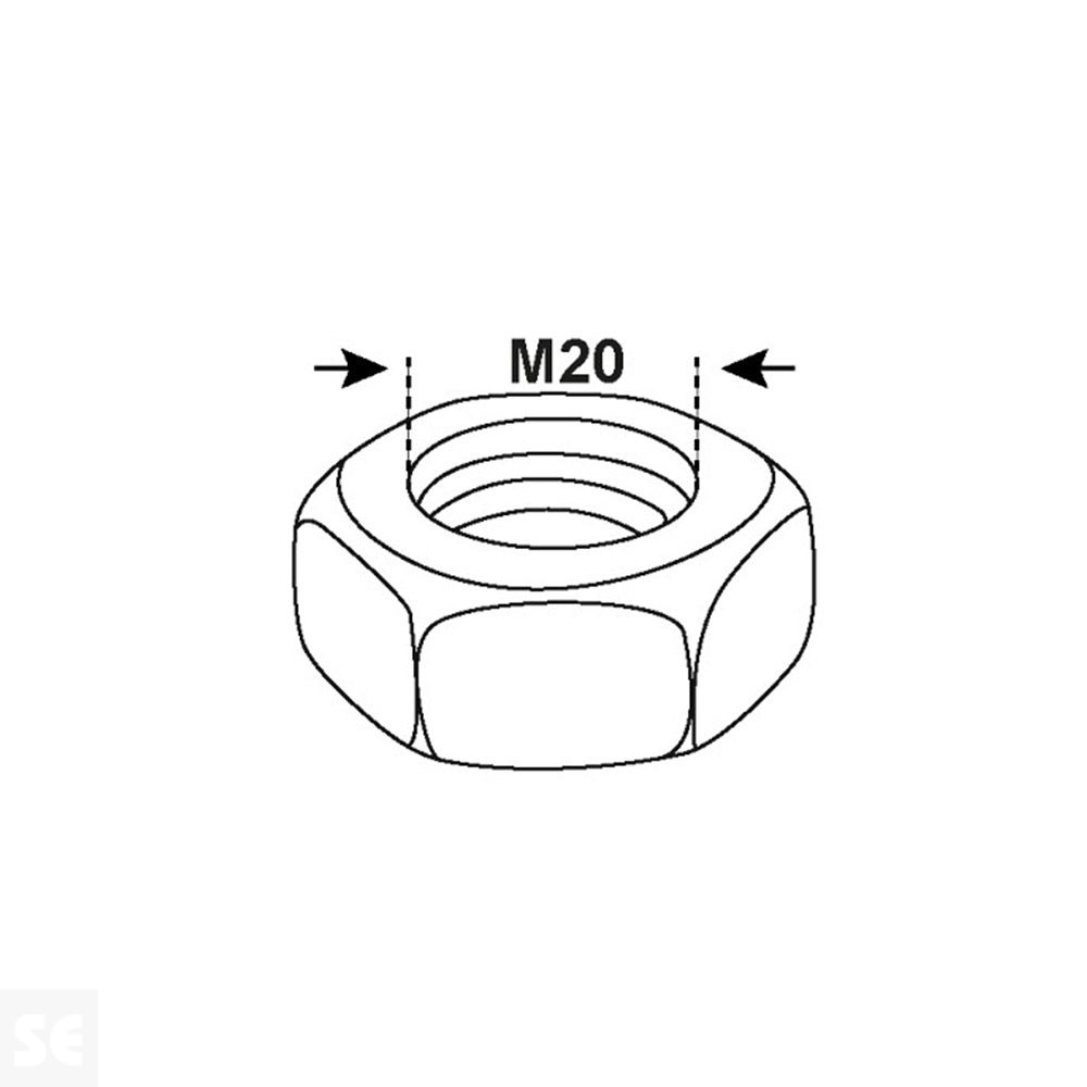 Tuercas 6 Lados Cincado M20 Vz 934 (6u.)