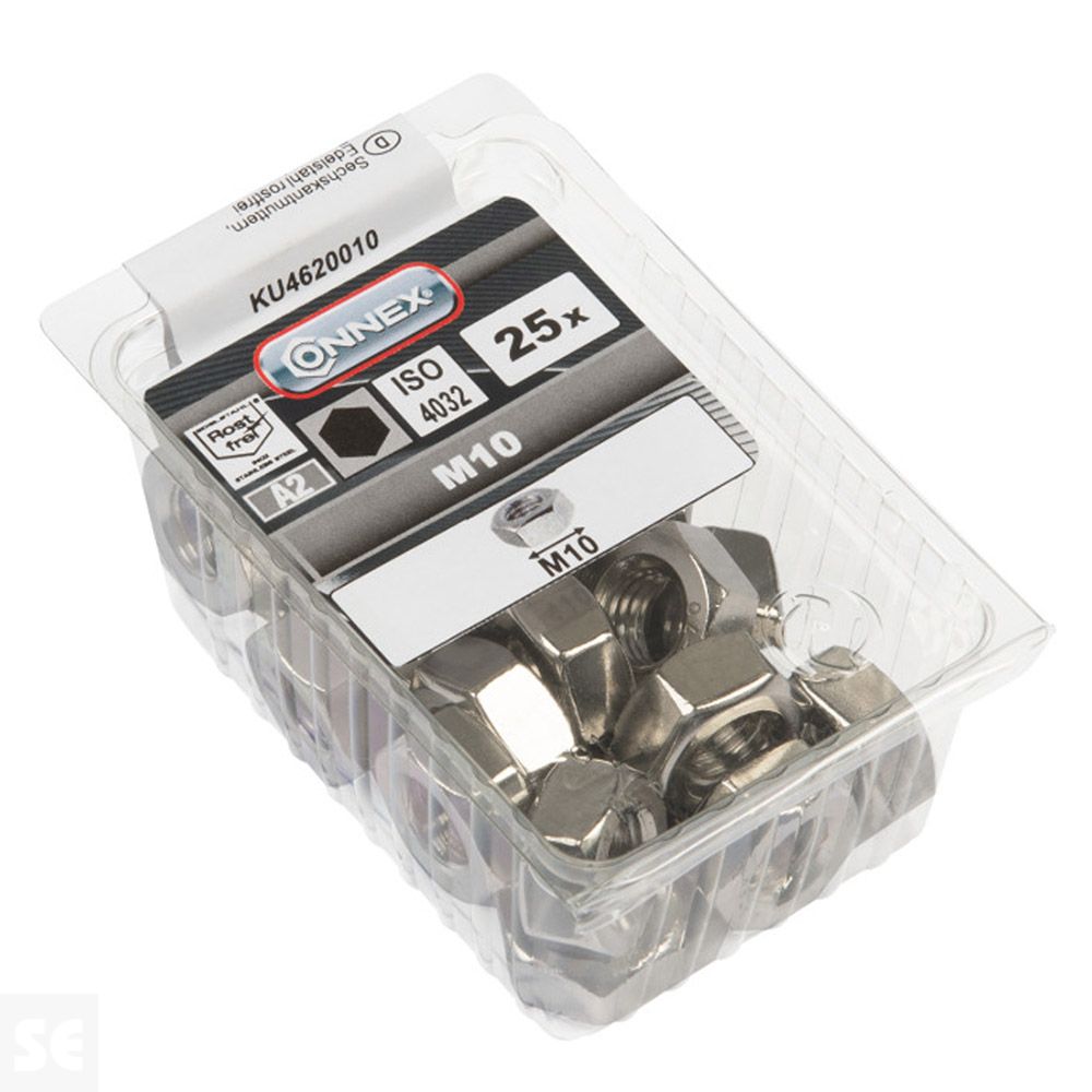 Tuercas 6 Lados Inox M10 A2 934 (25u.)