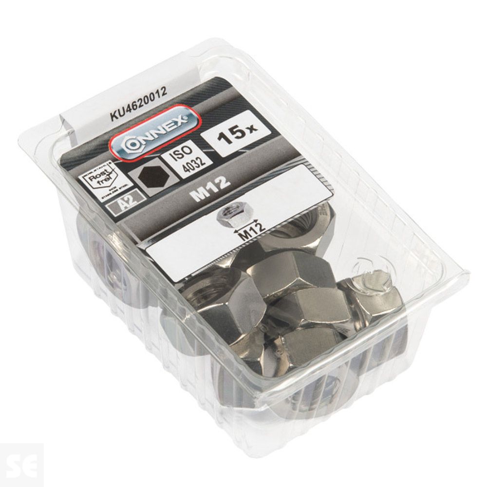 Tuercas 6 Lados Inox M12 A2 934 (15u.)