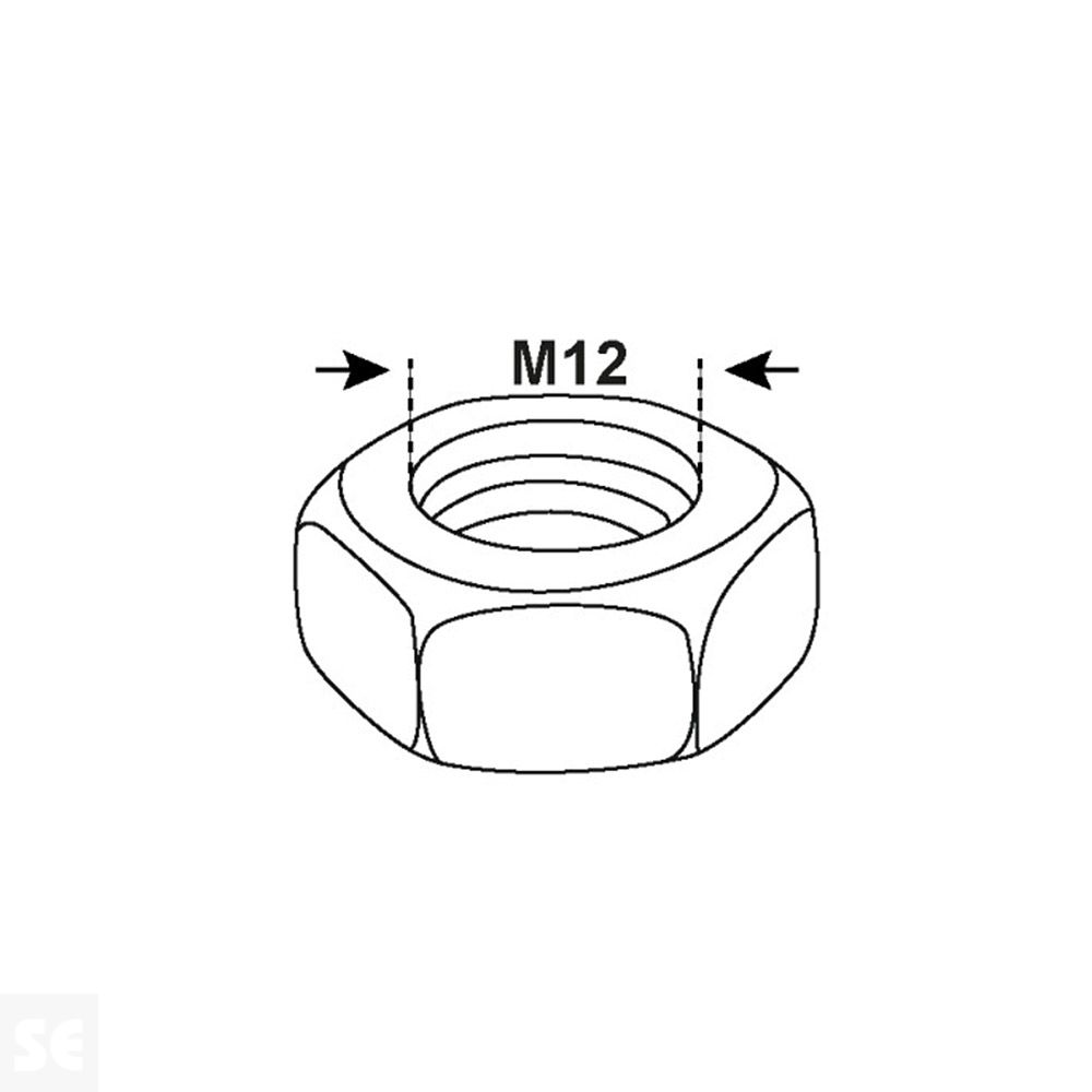 Tuercas 6 Lados Inox M12 A2 934 (15u.)