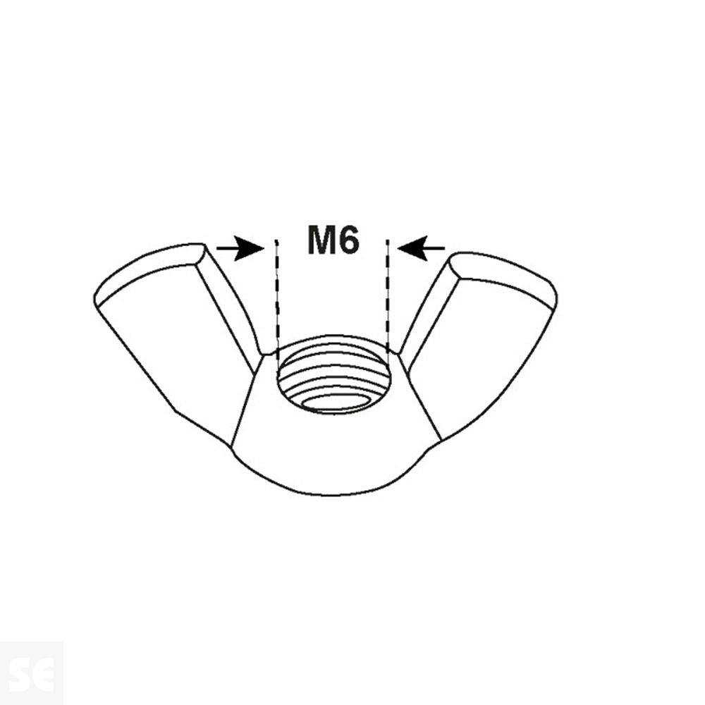 Tuercas con Orejas Cincado M6 Vz 315 A (40u.)