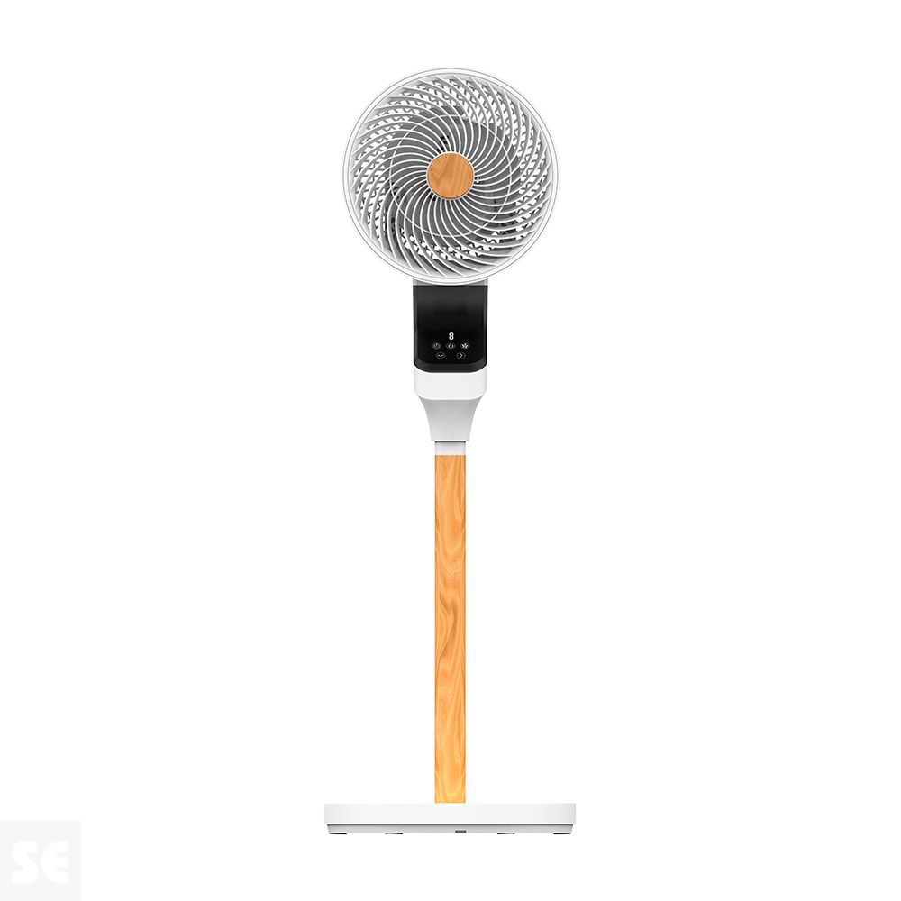 Ventilador Pie Bizancio 50w Blanco/Haya 95x30x30 cm Oscilante