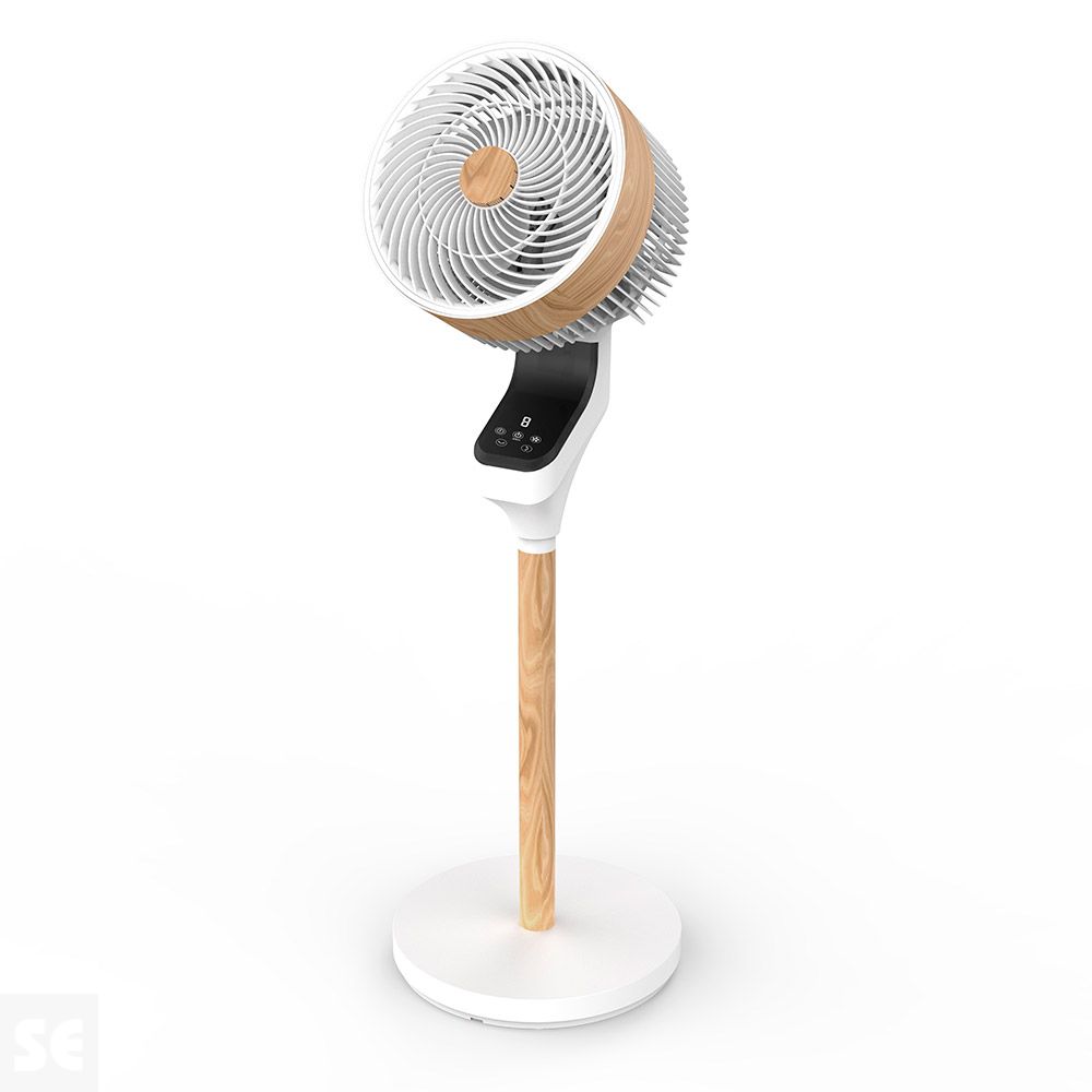 Ventilador Pie Bizancio 50w Blanco/Haya 95x30x30 cm Oscilante