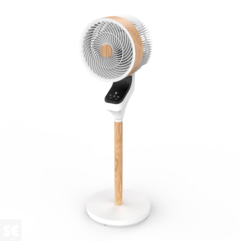 Ventilador Pie Bizancio 50w Blanco/Haya 95x30x30 cm Oscilante