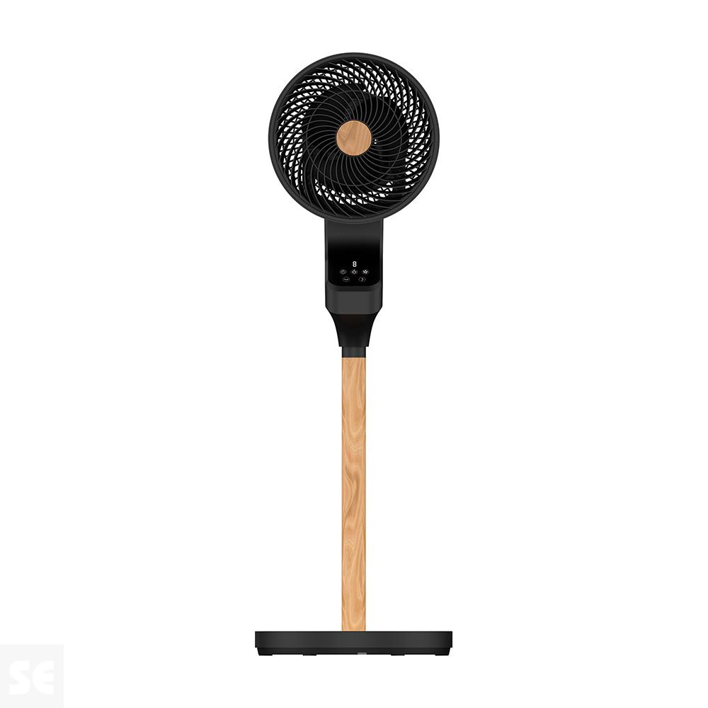 Ventilador Pie Bizancio 50w Negro/Haya 95x30x30 cm Oscilante