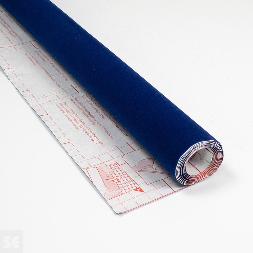 Rollo de vinilo adhesivo flocado color azul oscuro | Servei Estació