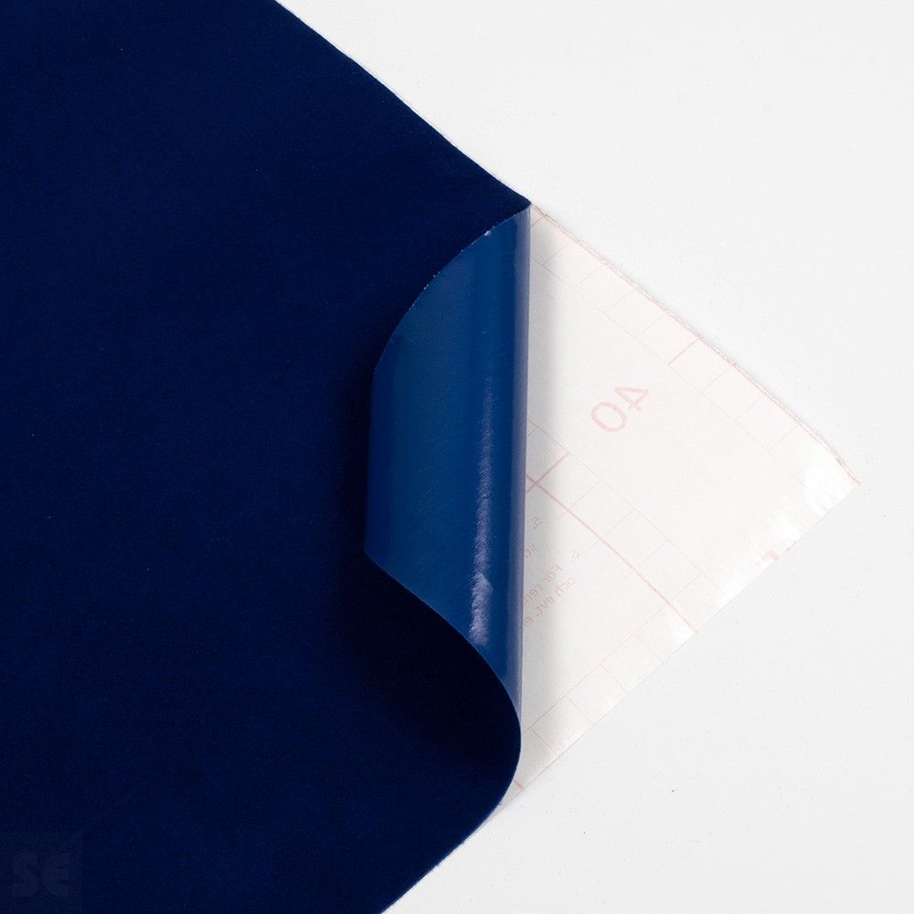Rollo de vinilo adhesivo flocado color azul oscuro | Servei Estació