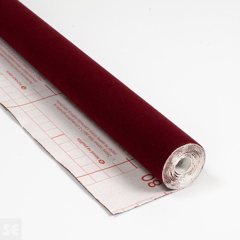 Rollo de vinilo adhesivo flocado color burdeos | Servei Estació