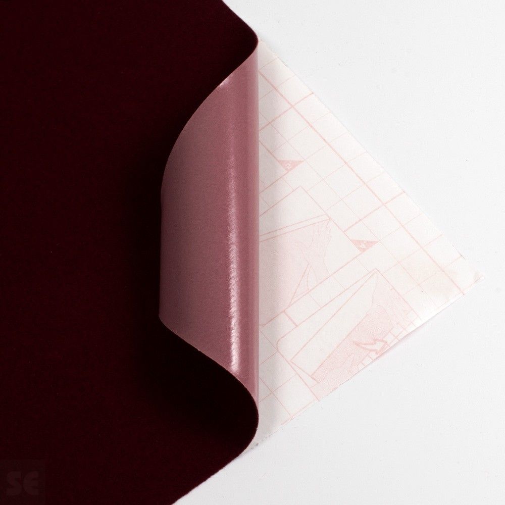 Rollo de vinilo adhesivo flocado color burdeos | Servei Estació
Rol