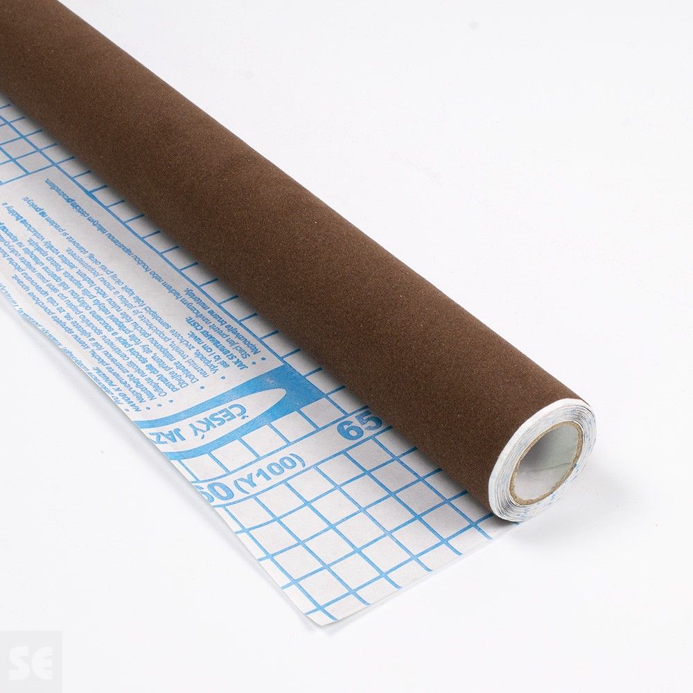 Rollo de vinilo adhesivo flocado color marrón | Servei Estació