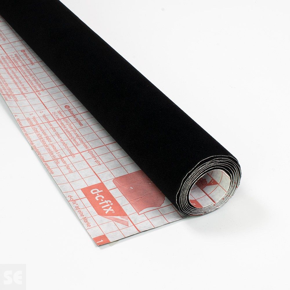 Rollo de vinilo adhesivo flocado color negro | Servei Estació