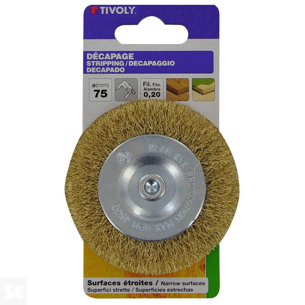 Cepillo Circular Para Taladro Hilo De Latón Diam. 75Mm