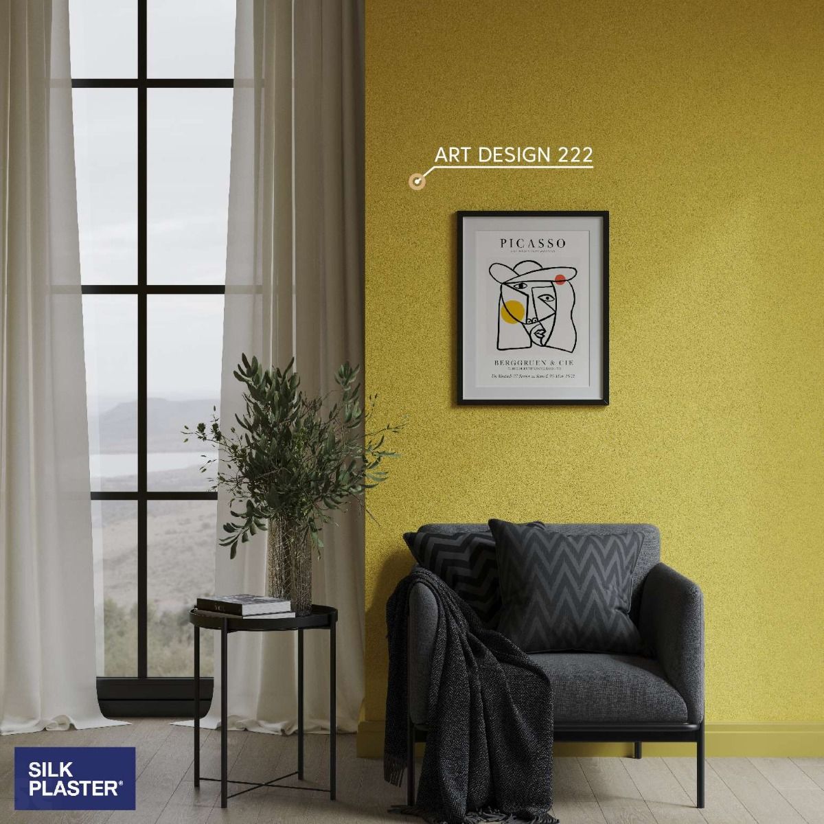 Papel pintado líquido Silk Plaster Art Design 222 Rendimiento 3,5m2 (1kg) | Servei Estació