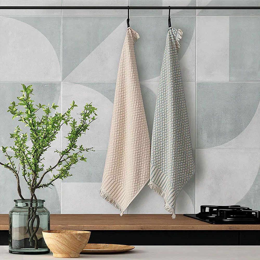 Paño Cocina Zulu Set Arena / Turquesa 50x70 cm (2uds.)