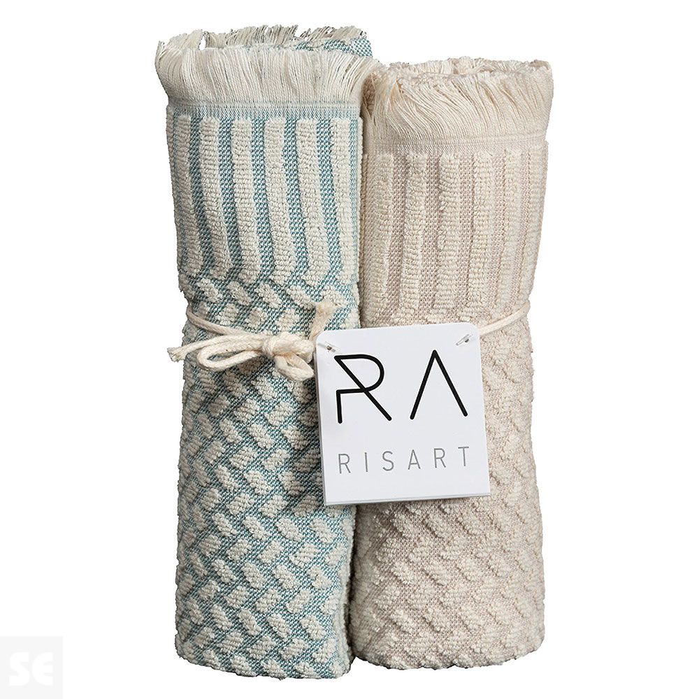 Paño Cocina Zulu Set Arena / Turquesa 50x70 cm (2uds.)