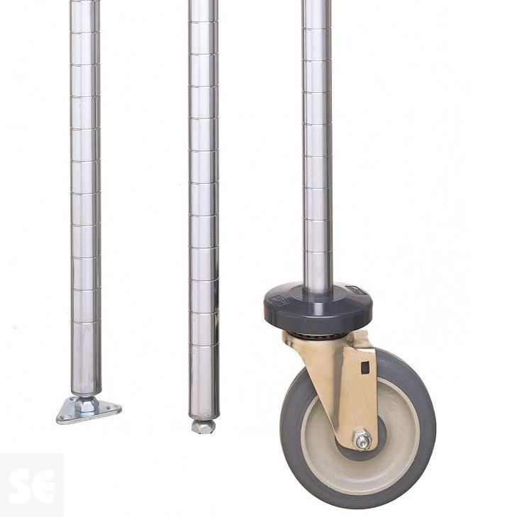 Poste Estantería Super Erecta Cromo 220cm. (largo)