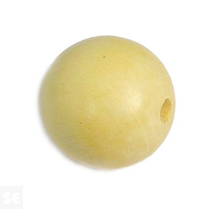 Cuenta Madera Bola Encerada Beige Diam. 10Mm. 20U.
