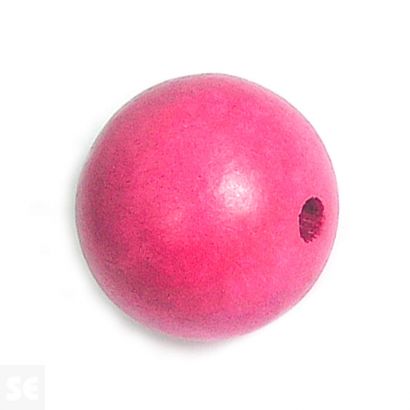 Cuenta Madera Bola Encerada Carmín Diam. 15Mm. 10U.