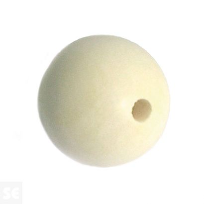 Cuenta Madera Bola Encerada Blanca Diam. 20Mm. 10U.