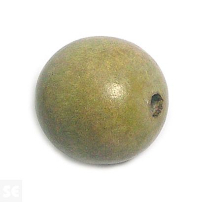 Cuenta Madera Bola Encerada Ocre 20 Mm. 10U.