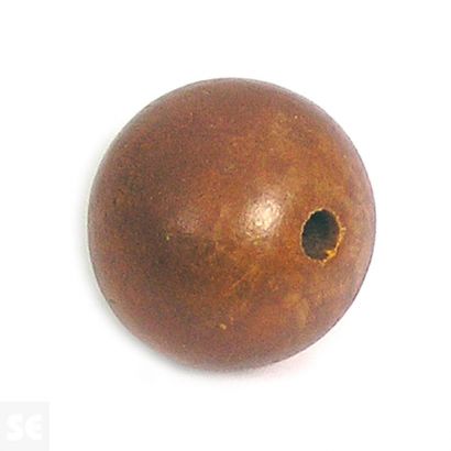 Cuenta Madera Bola Encerada Marrón Diam. 20Mm. 10U.
