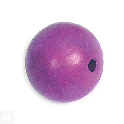 Cuenta Madera Bola Encerada Morada Diam. 20Mm. 10U.