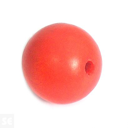 Cuenta Madera Bola Encerada Roja Diam. 25Mm. 10U.