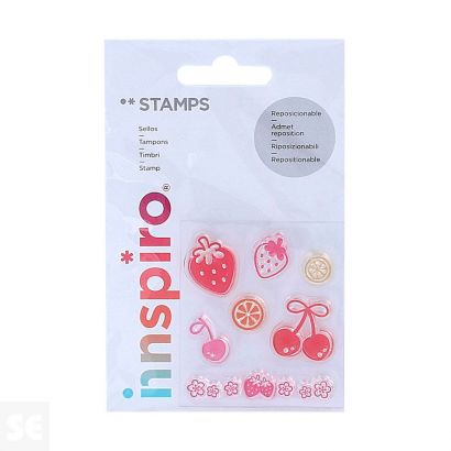 Set Sellos Acrílicos Fresas Y Frutas 5,3x6Cm.