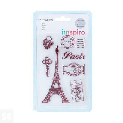 Set Sellos Acrílicos Recuerdos De París 9,5x14,5Cm